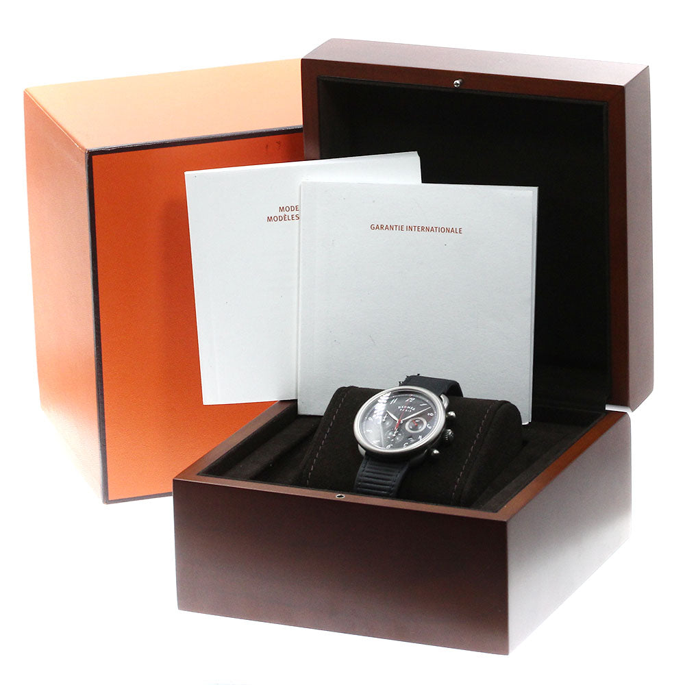 HERMES Arceau AR3.941 Chronograph titanium black Dial Automatic Men's Watch_791641