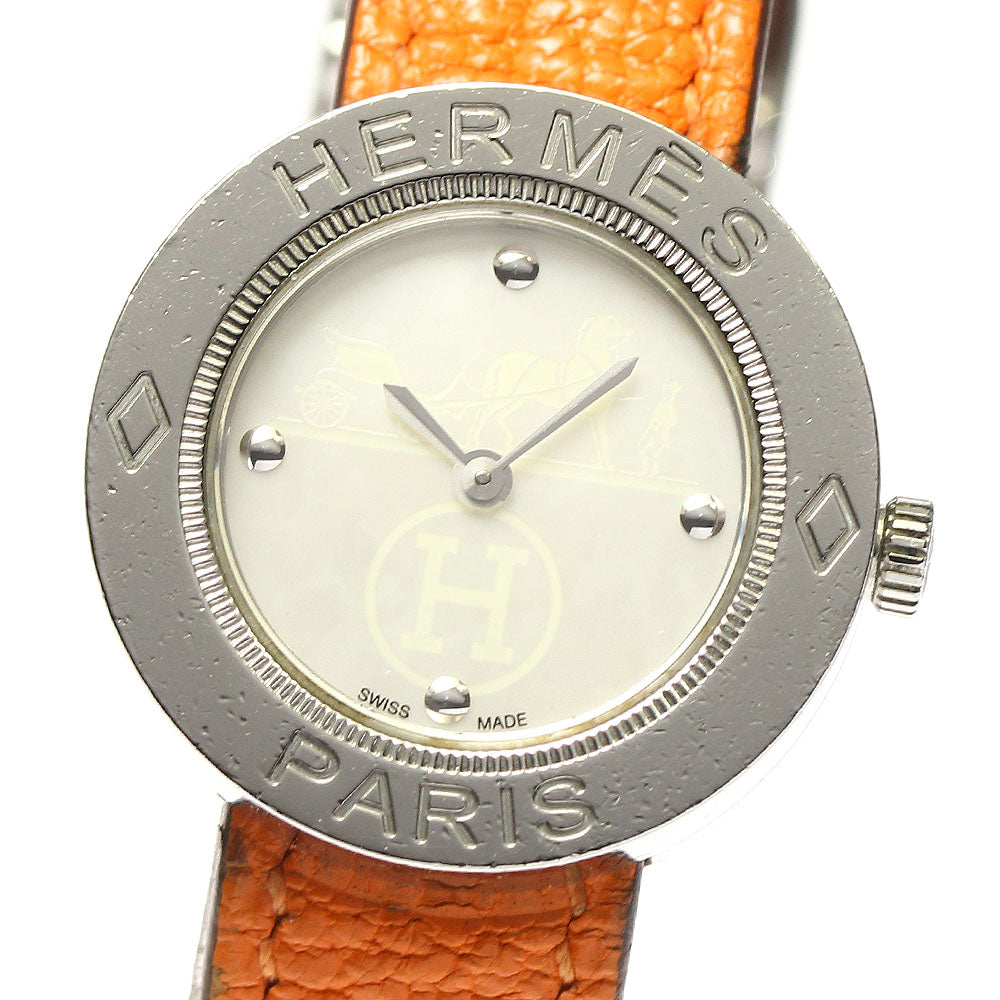 HERMES Pass pass PP1.210 White shell Dial Quartz Ladies Watch_791661