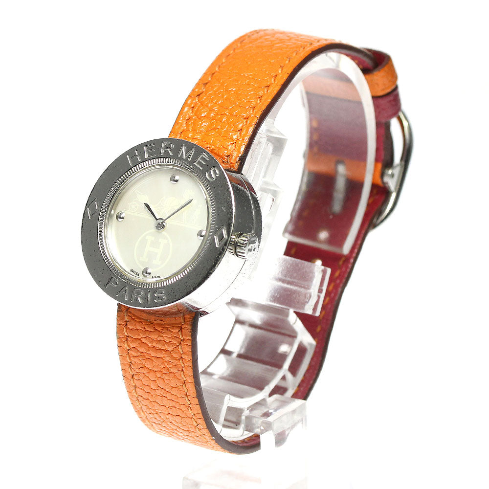 HERMES Pass pass PP1.210 White shell Dial Quartz Ladies Watch_791661