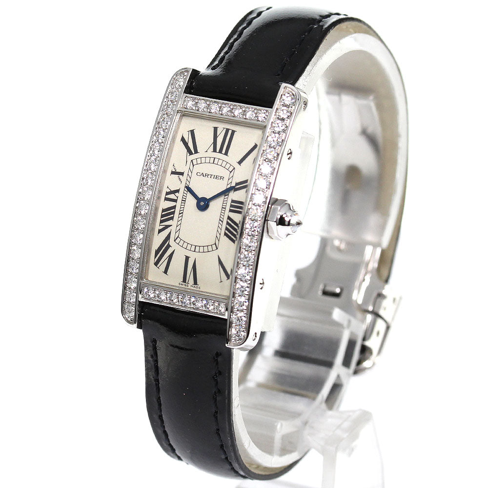 CARTIER Tank American WB707331 K18WG diamond bezel Quartz Ladies_792287