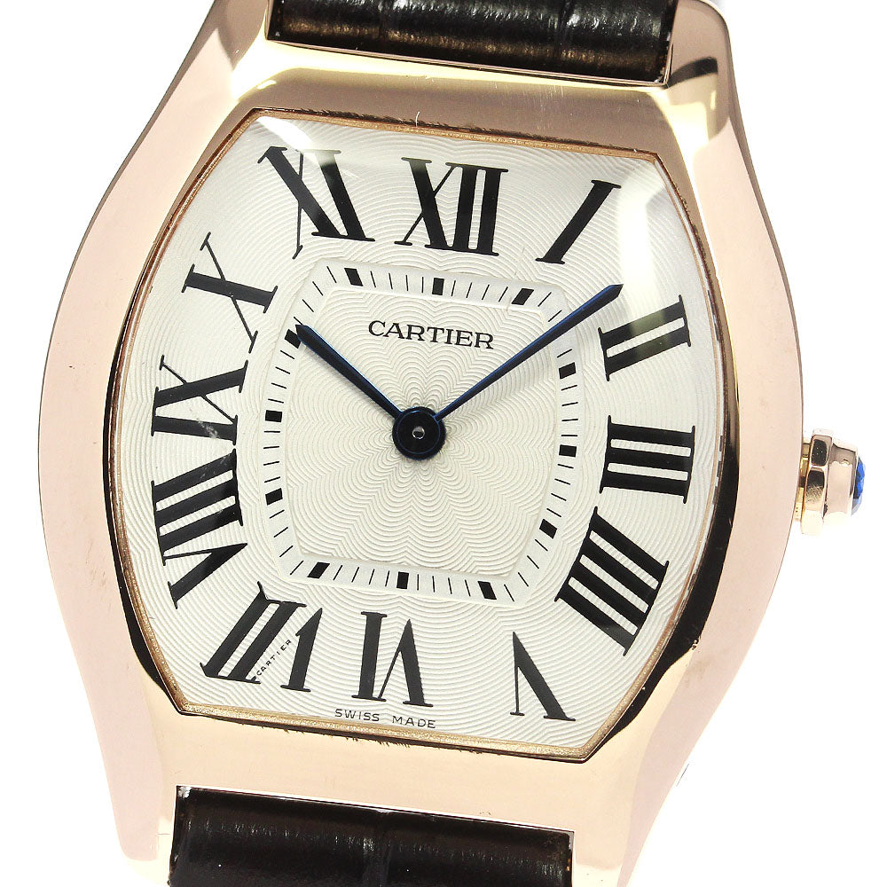 CARTIER Tortu MM W1556362 18K Pink Gold Silver Dial Hand Winding Boy's Watch_792290