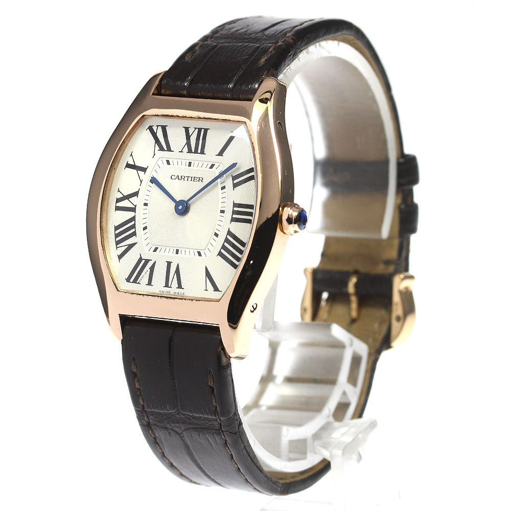CARTIER Tortu MM W1556362 18K Pink Gold Silver Dial Hand Winding Boy's Watch_792290