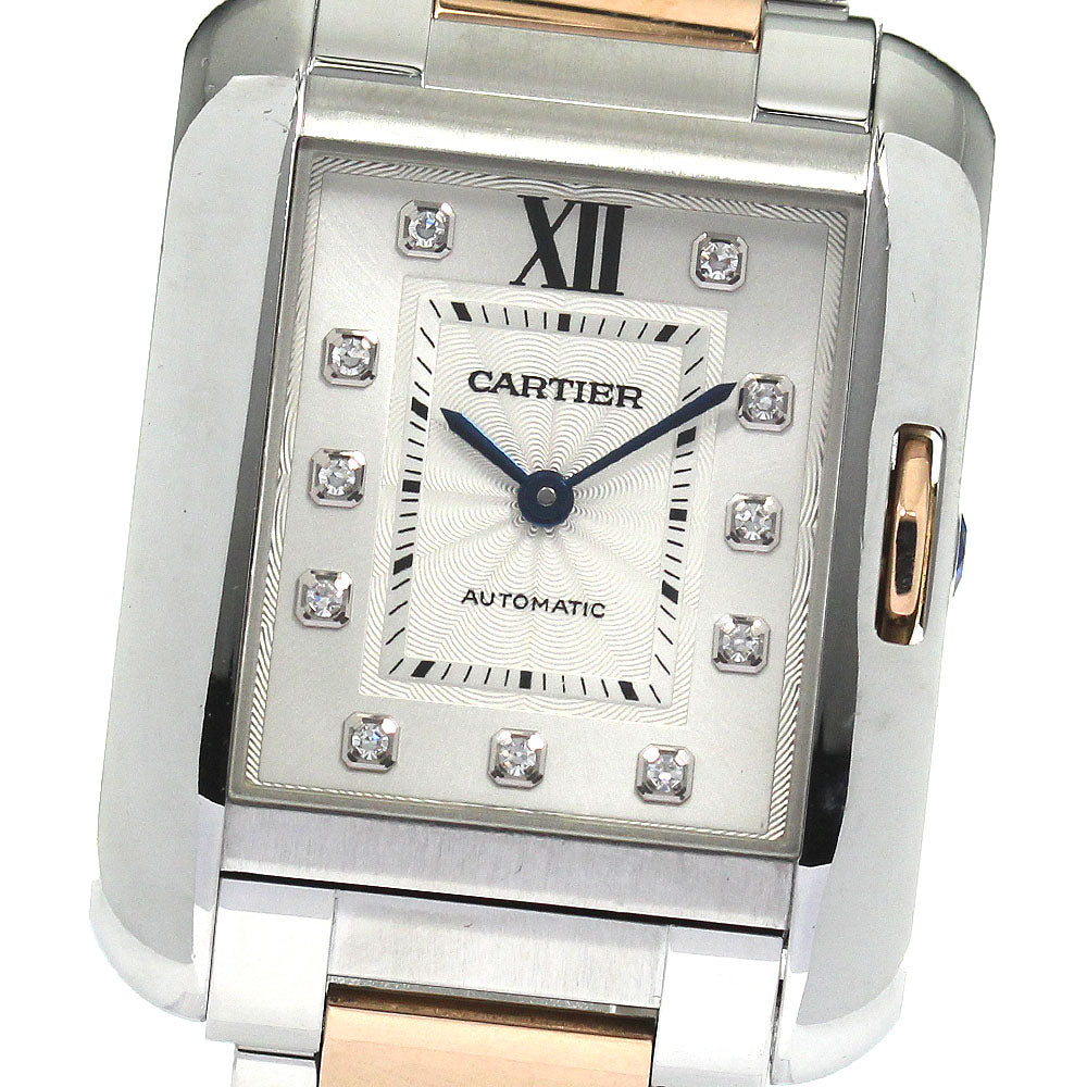 CARTIER Tank Anglaise LM WT100025 11P diamond Automatic Ladies Watch_792338