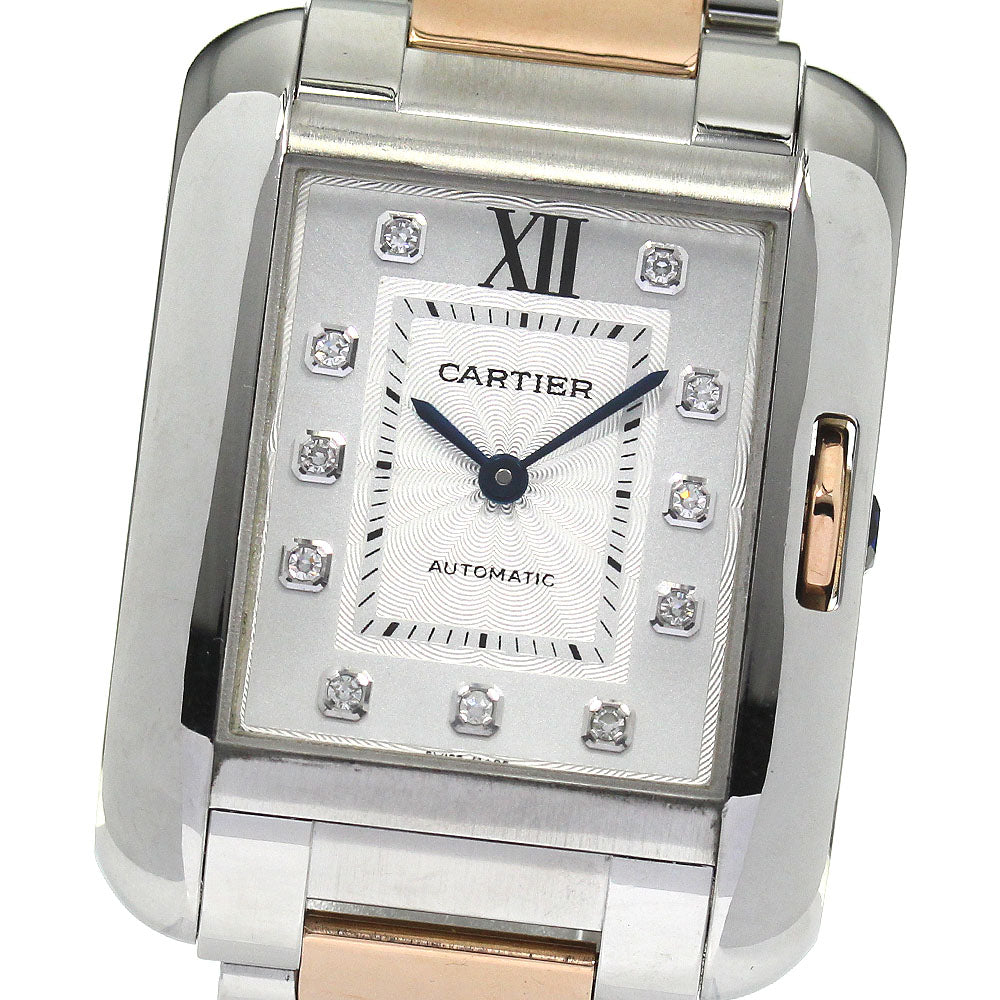 CARTIER Tank Anglaise LM WT100025 11P diamond Automatic Boy's Watch_792339