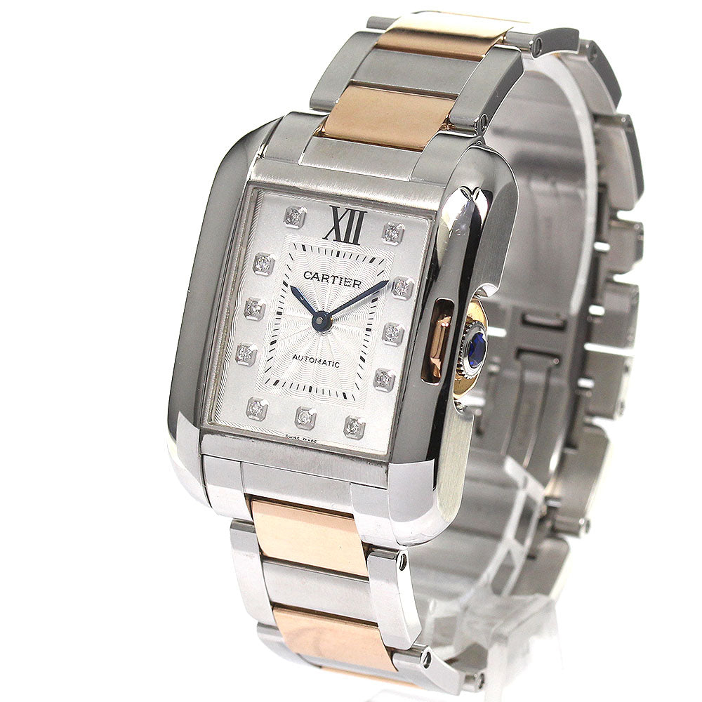 CARTIER Tank Anglaise LM WT100025 11P diamond Automatic Boy's Watch_792339
