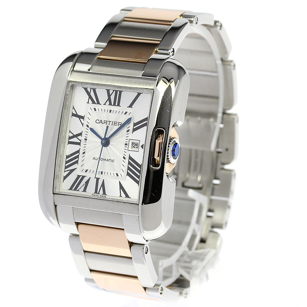 CARTIER Tank Anglaise LM W5310037 Date Silver Dial Automatic Boy's Watch_792341
