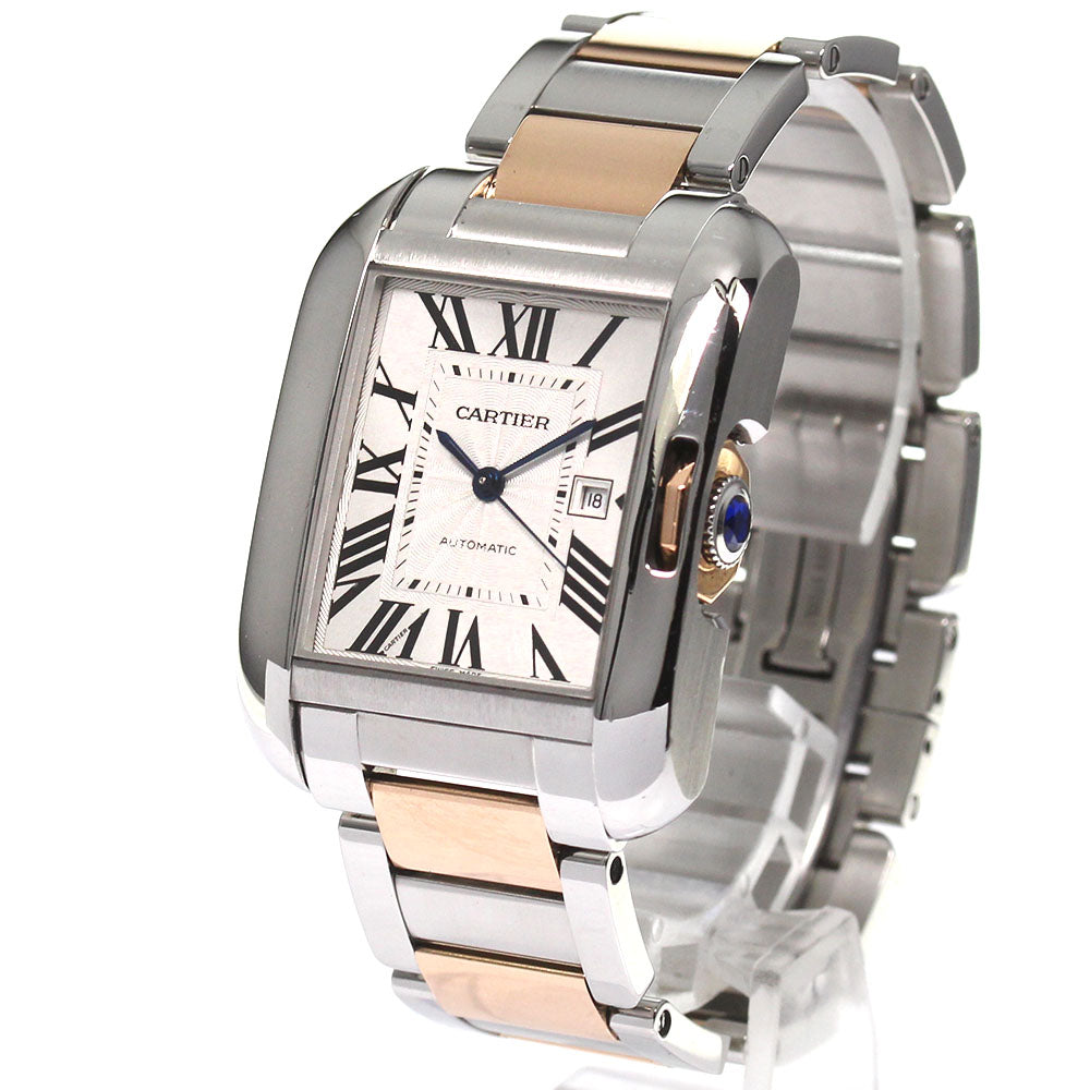 CARTIER Tank Anglaise LM W5310037 Date Silver Dial Automatic Men's Watch_792342
