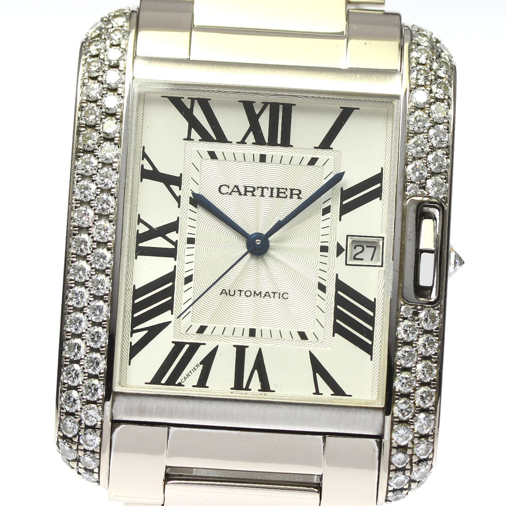 CARTIER Tank Unglades WT100010 K18WG side diamond Automatic Ladies Watch_792372