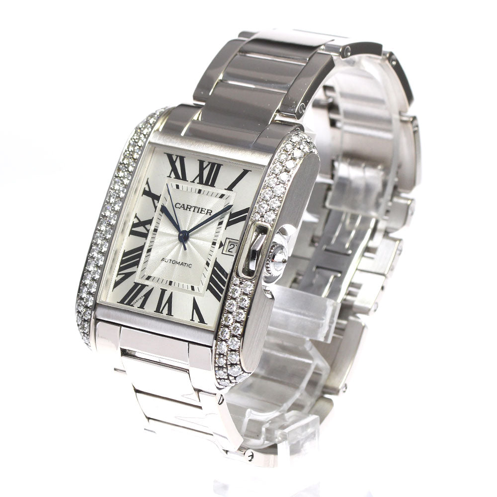 CARTIER Tank Unglades WT100010 K18WG side diamond Automatic Ladies Watch_792372