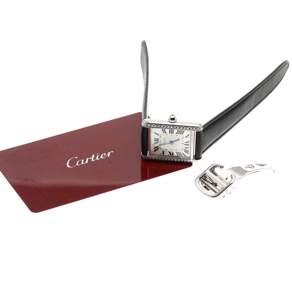 CARTIER Tank Louis SM WJTA0011 K18WG Diamond Hand Winding Ladies Watch_792379