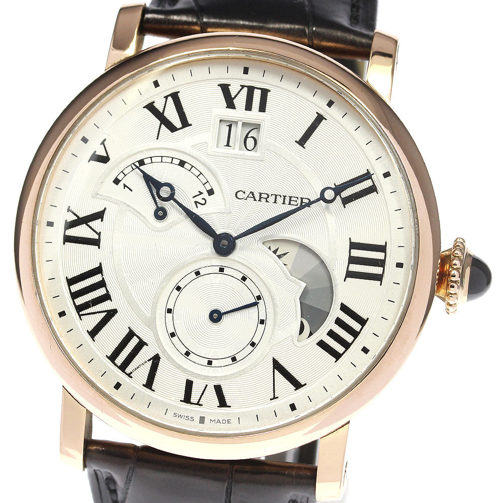 CARTIER Rotondo de Cartier W1556240 K18PG Grand Date Retrograde Silver Dial Automatic Men's Watch_792404