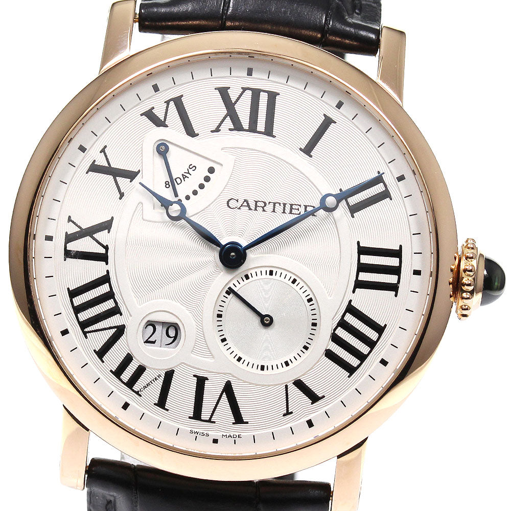 CARTIER Rotondo de Cartier W1556203 K18PG power reserve Silver Dial Hand Winding Men's Watch_792411