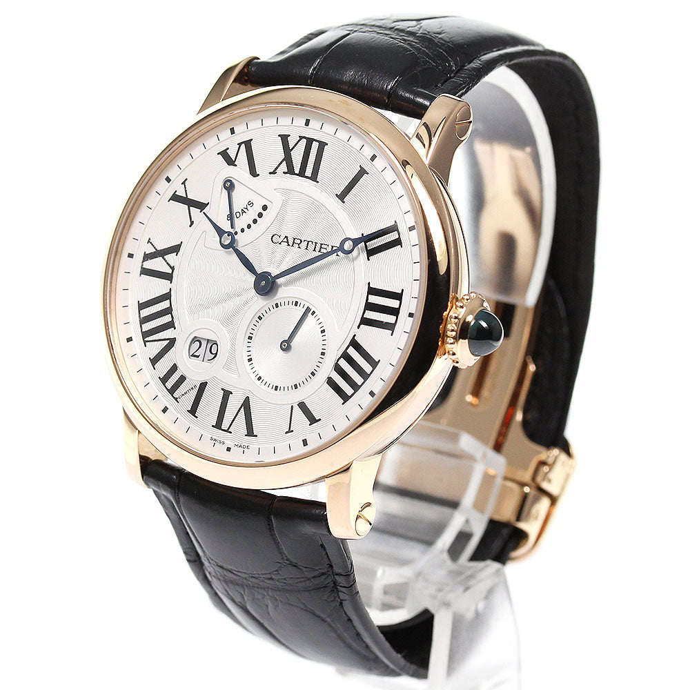 CARTIER Rotondo de Cartier W1556203 K18PG power reserve Silver Dial Hand Winding Men's Watch_792411
