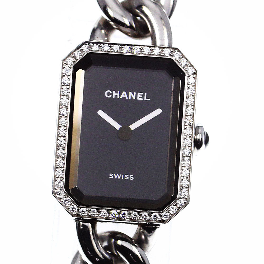 CHANEL Premiere H7021 Diamond Bezel Black Dial Quartz Ladies Watch_792578