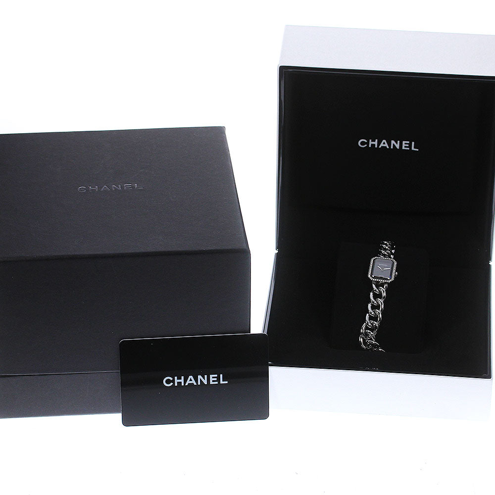 CHANEL Premiere H7021 Diamond Bezel Black Dial Quartz Ladies Watch_792578