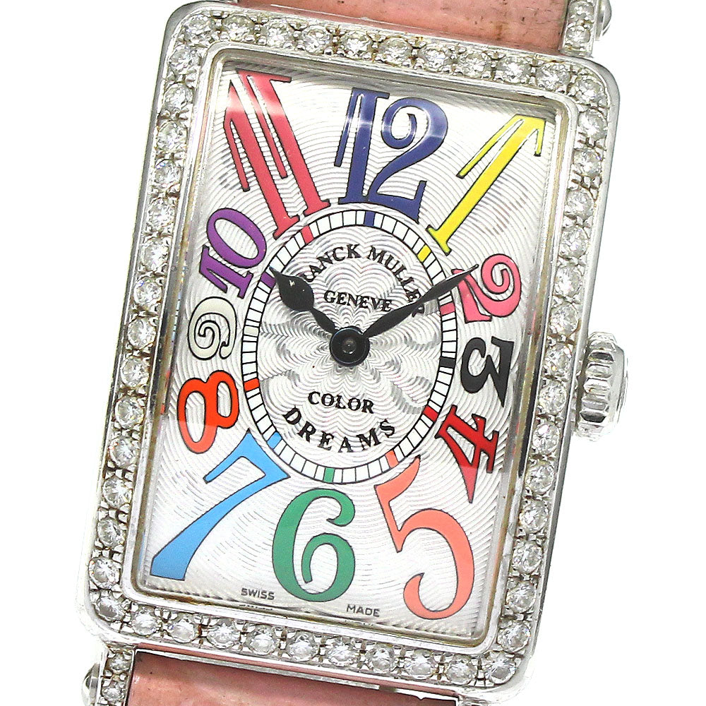 FRANCK MULLER Long Island Color Dream 902QZCOLDRMD1R Diamond Bezel Silver Dial Quartz Ladies Watch_792667