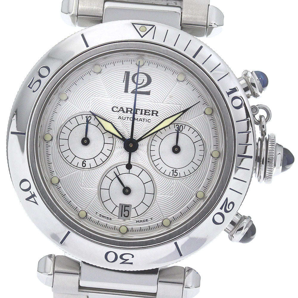 CARTIER Pasha 38MM W31030H3 Chronograph Date Automatic Men's Watch_793027