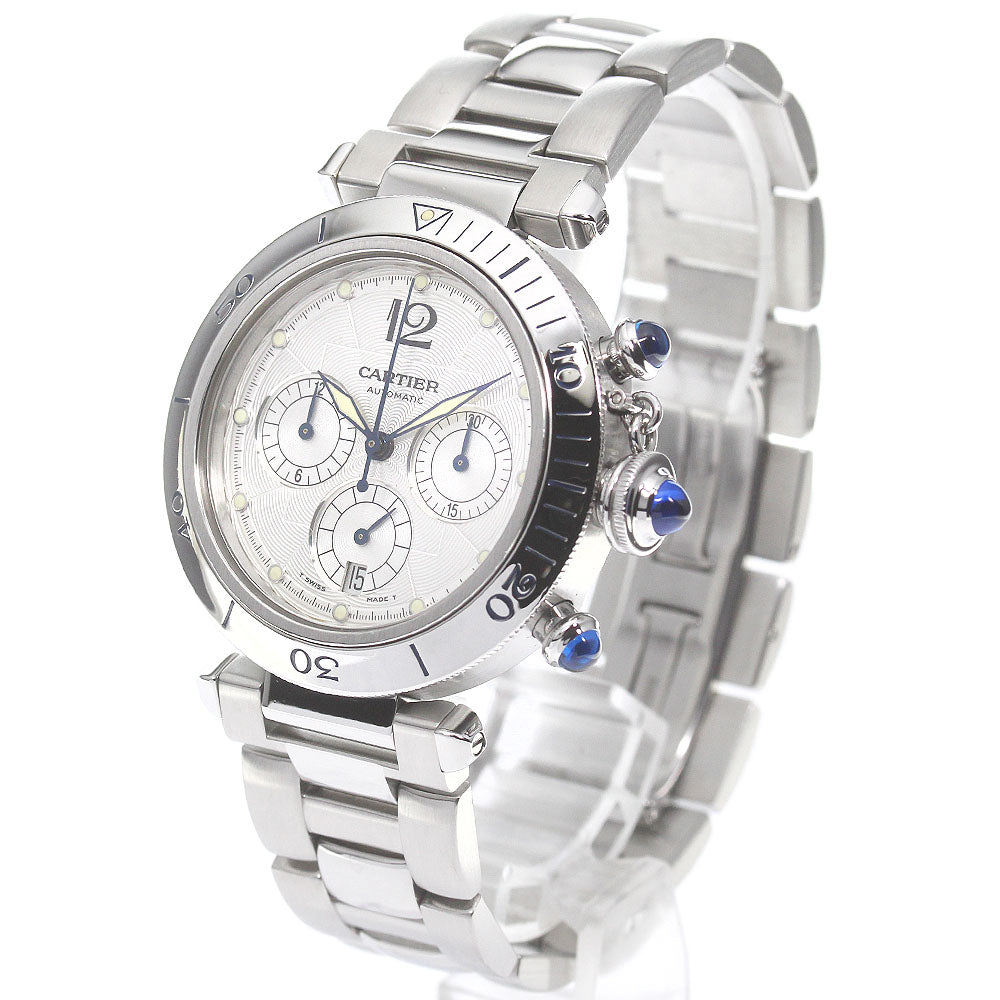 CARTIER Pasha 38MM W31030H3 Chronograph Date Automatic Men's Watch_793027