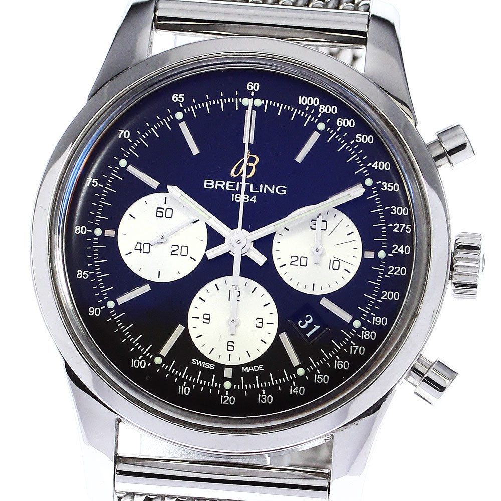 BREITLING Transocean AB0151 World Limited 2000 black Dial AT Men's Watch_793065