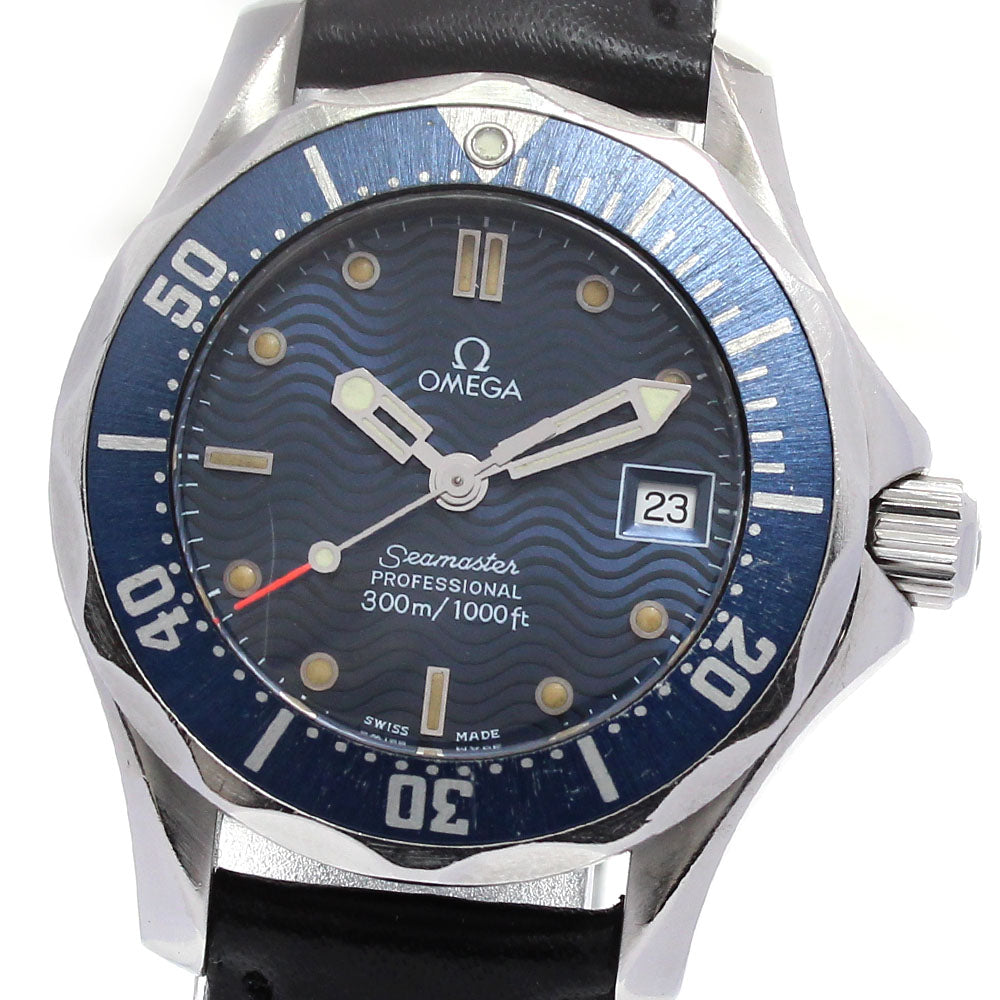 OMEGA Seamaster300 2583.80 Date Navy Dial Quartz Ladies Watch_793601