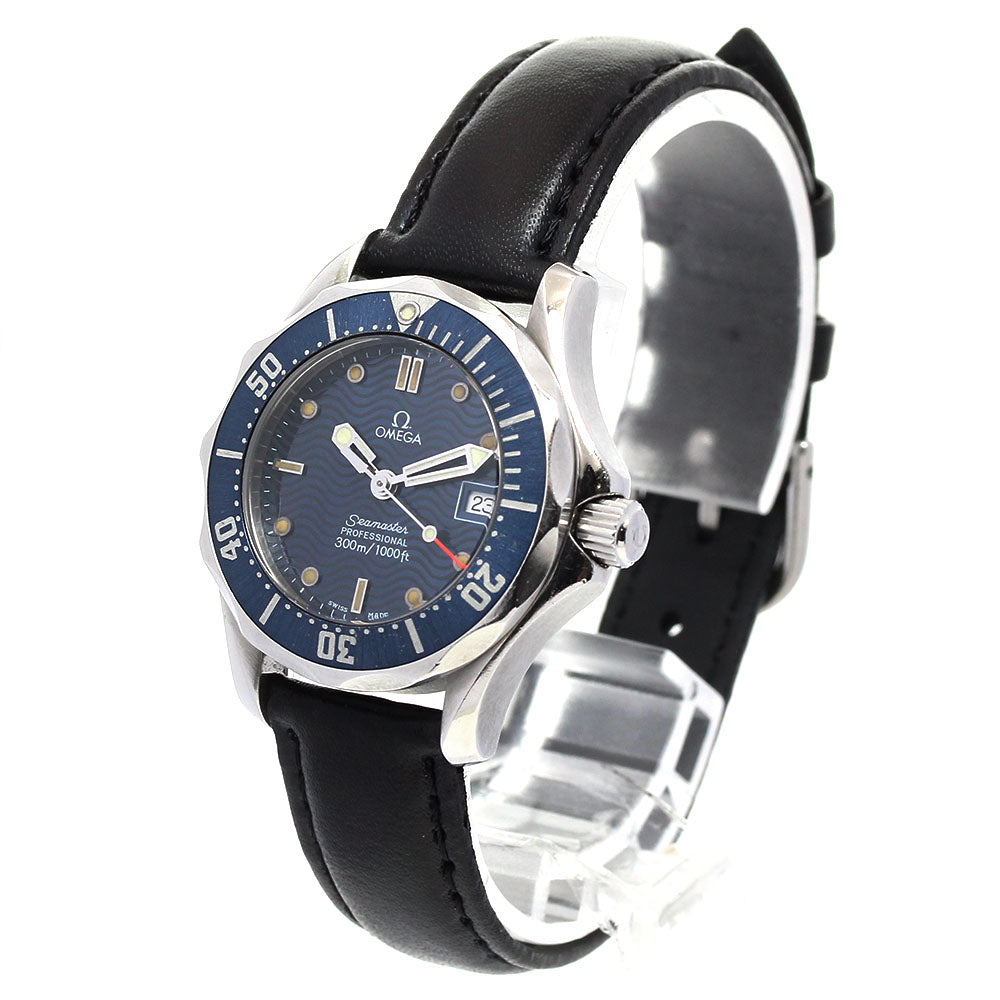 OMEGA Seamaster300 2583.80 Date Navy Dial Quartz Ladies Watch_793601