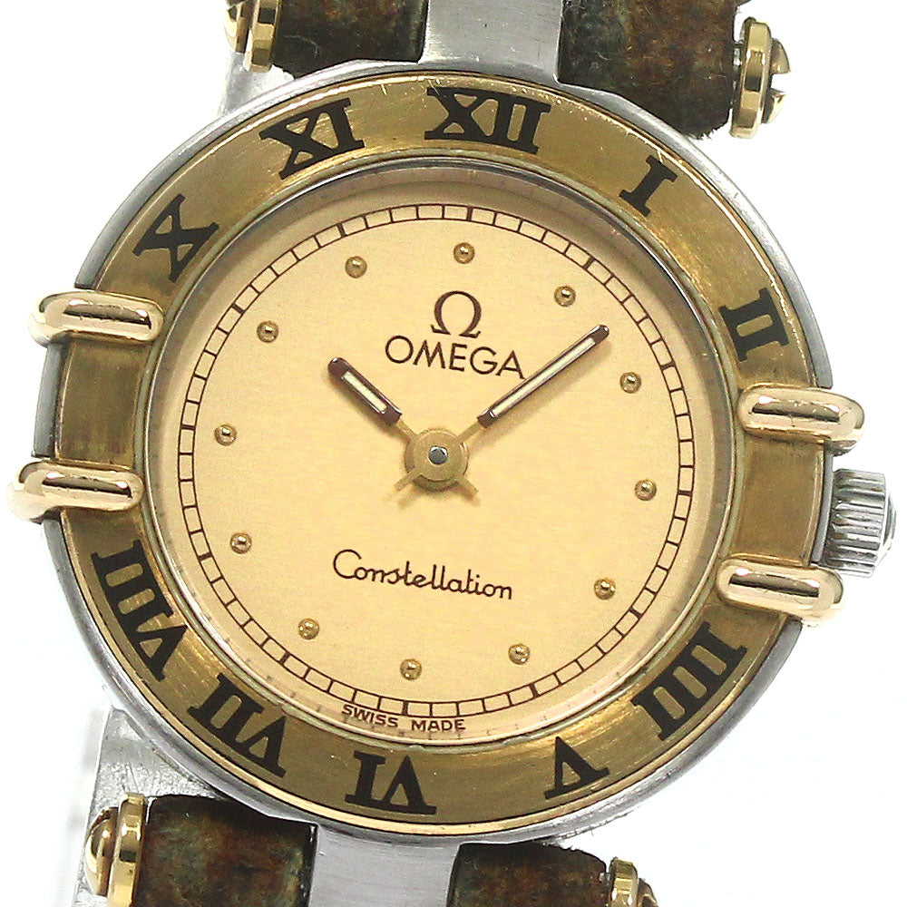 OMEGA Constellation YG bezel gold Dial Quartz Ladies Watch_793850