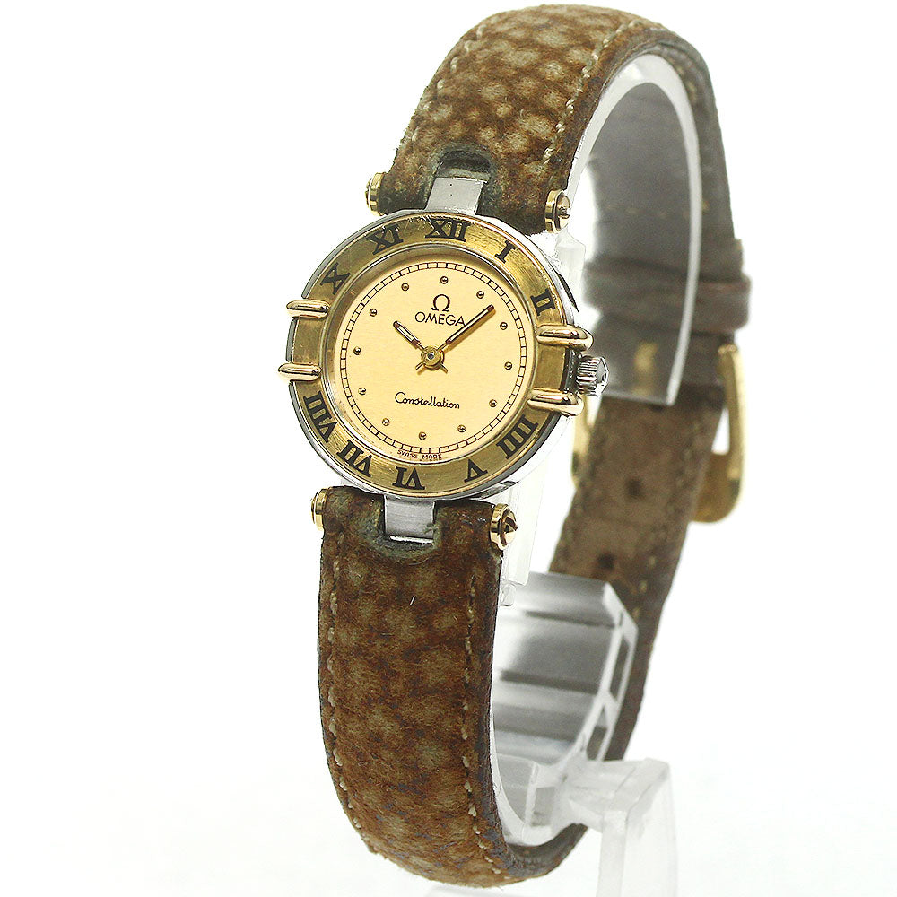 OMEGA Constellation YG bezel gold Dial Quartz Ladies Watch_793850