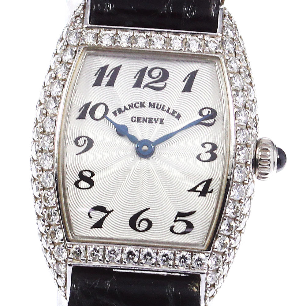 FRANCK MULLER tono curve pouty 2500MCBG K18WG diamond bezel Silver Dial Quartz Ladies Watch_793895