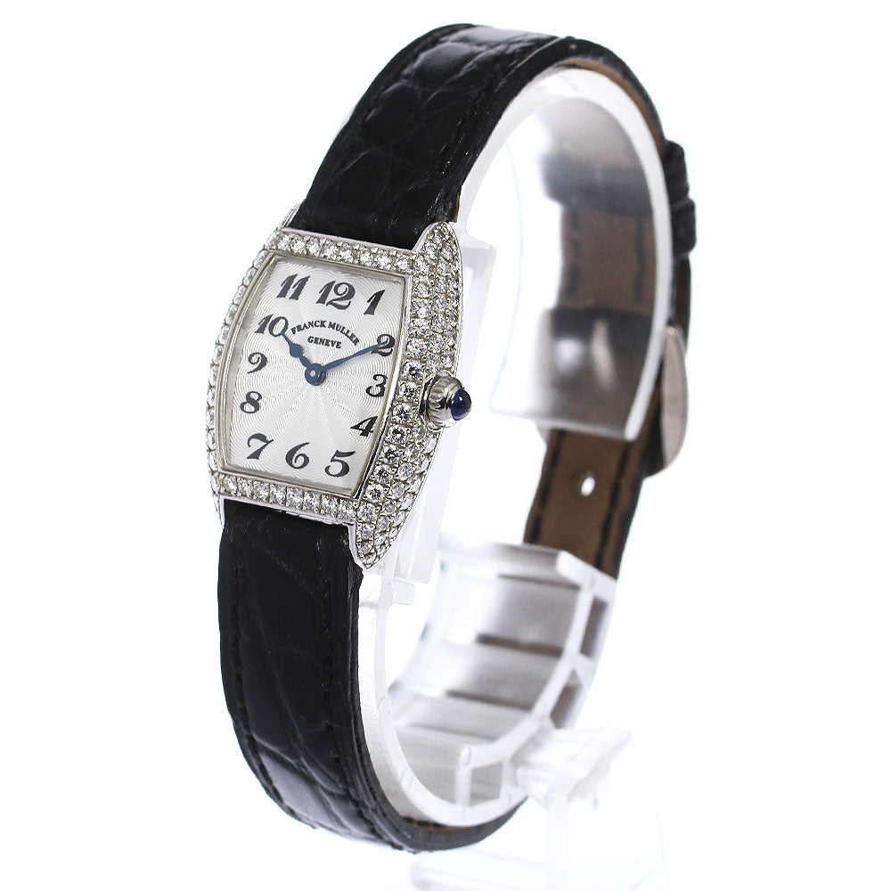 FRANCK MULLER tono curve pouty 2500MCBG K18WG diamond bezel Silver Dial Quartz Ladies Watch_793895