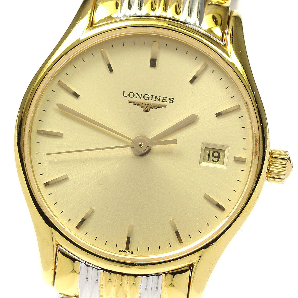 LONGINES reel L4.259.2 Date gold Dial Quartz Ladies Watch_794068