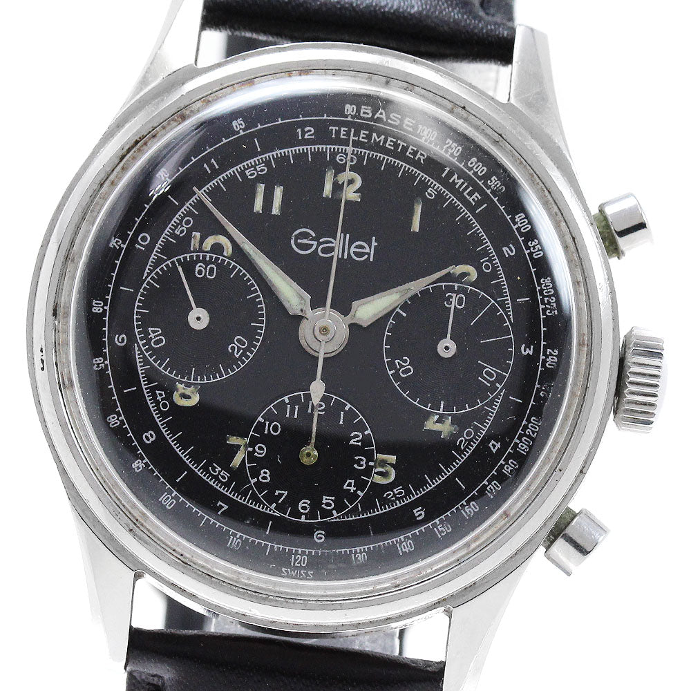 Gallet Cal.72 Vintage Chronograph black Dial Hand Winding Men's Watch_794895