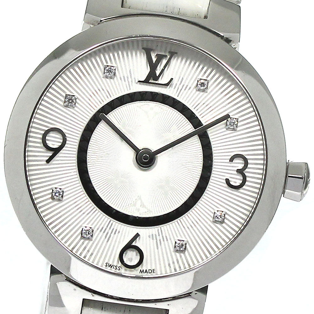 LOUIS VUITTON Tambour slim Q12MG 8P diamond Silver Dial Quartz Ladies_795533