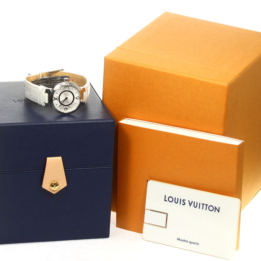 LOUIS VUITTON Tambour slim Q12MG 8P diamond Silver Dial Quartz Ladies_795533