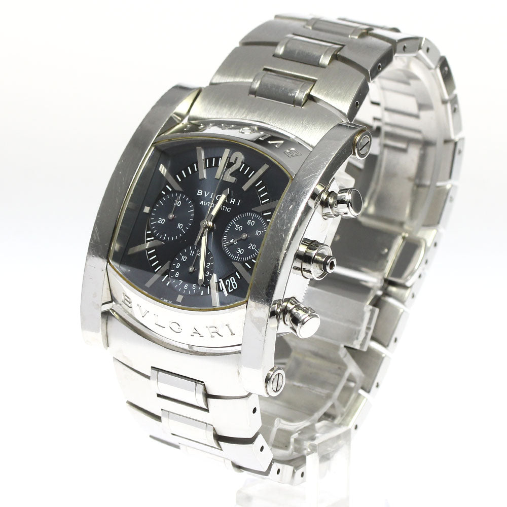 BVLGARI Assioma AA48SCH Chronograph Date Navy Dial Automatic Men's Watch_795538