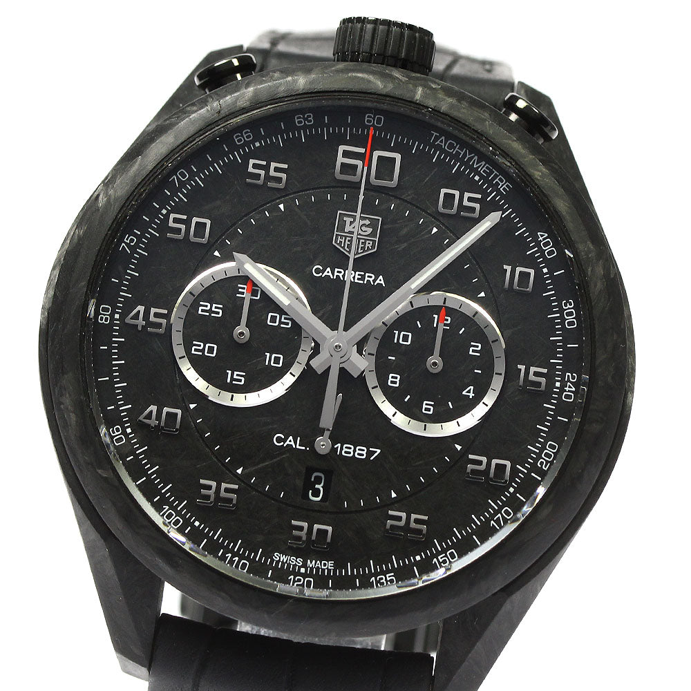 TAG HEUER Carrera 1887 chronograph CAR2C90 Carbon matrix composite black Dial Automatic Men's Watch_795578