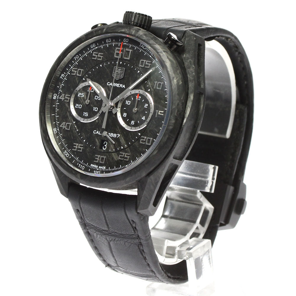 TAG HEUER Carrera 1887 chronograph CAR2C90 Carbon matrix composite black Dial Automatic Men's Watch_795578