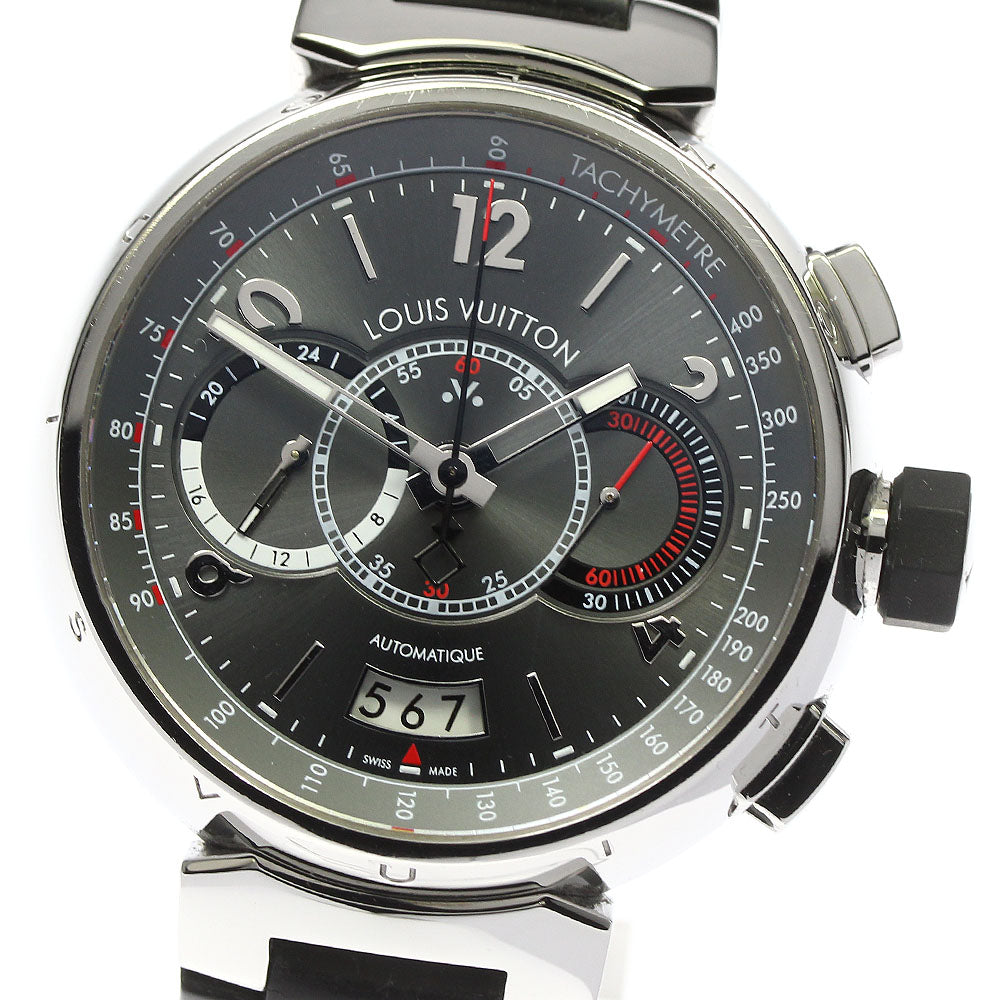 LOUIS VUITTON Tambour Chronograph Voyage Q102N 888 world limited AT Men's_795602