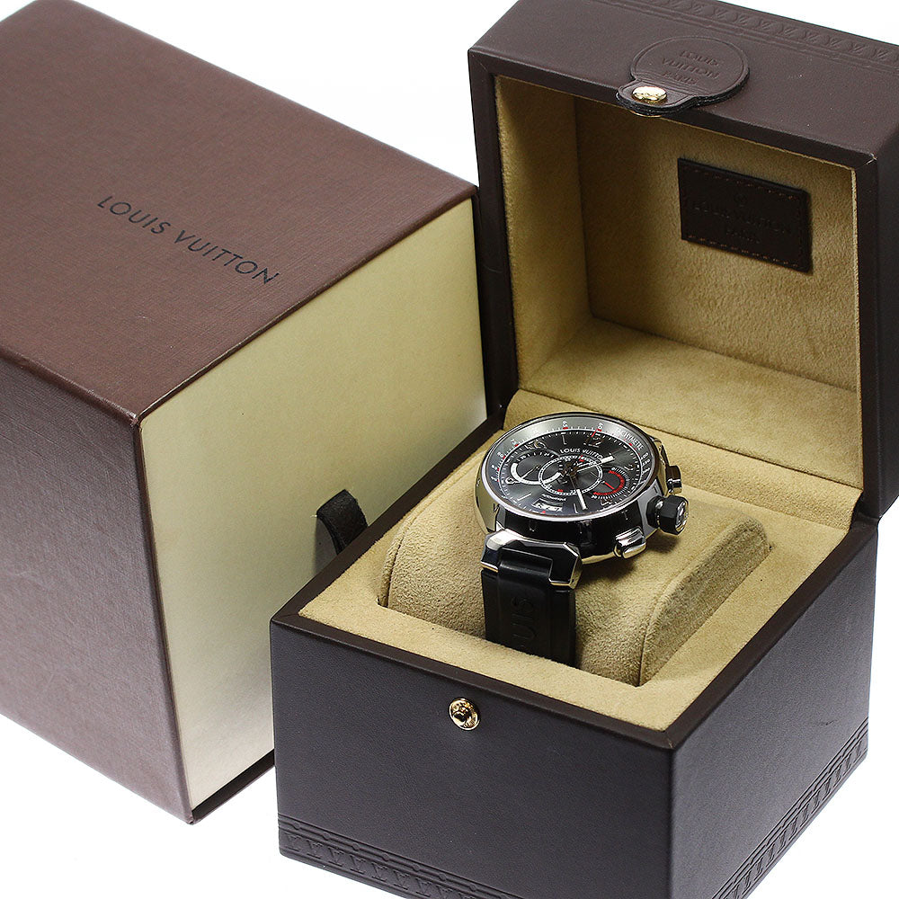 LOUIS VUITTON Tambour Chronograph Voyage Q102N 888 world limited AT Men's_795602