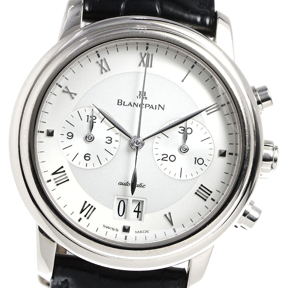 Blancpain Villeret double window 6885-1542-55 K18WG chronograph Silver Dial Automatic Men's Watch_796052