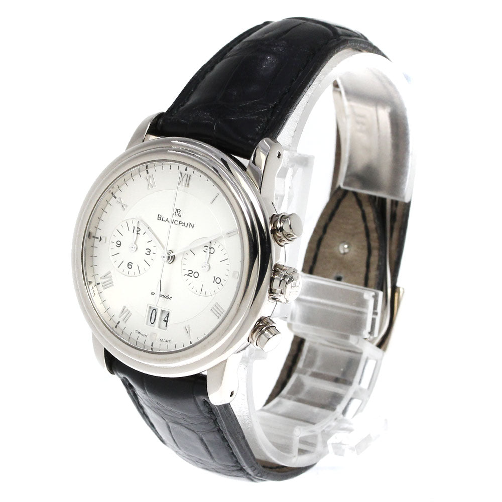 Blancpain Villeret double window 6885-1542-55 K18WG chronograph Silver Dial Automatic Men's Watch_796052