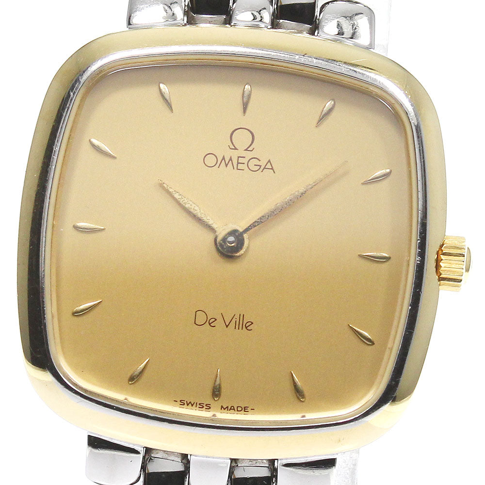 OMEGA De Ville Square Gold Dial Quartz Ladies Watch_796416