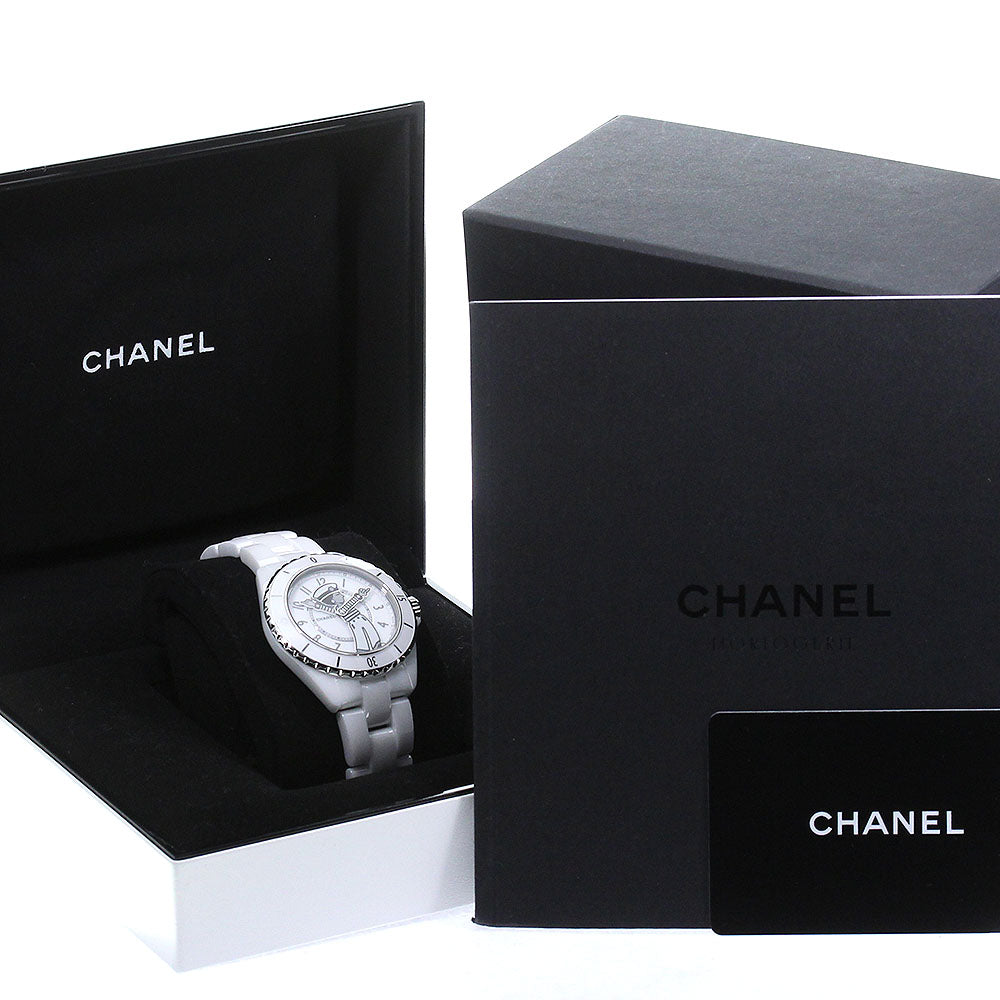 CHANEL Mademoiselle J12 La Pausa H7481 White Ceramic Automatic Men's_796860