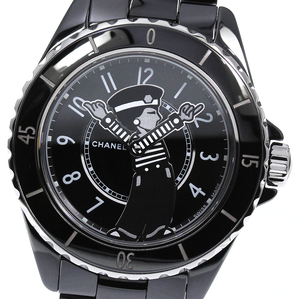 CHANEL Mademoiselle J12 H7609 La Pausa Limited Black Ceramic AT Men's_796861