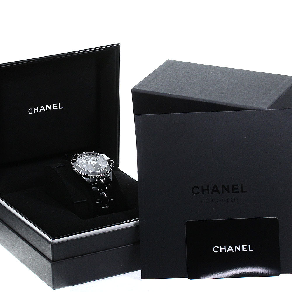 CHANEL Mademoiselle J12 H7609 La Pausa Limited Black Ceramic AT Men's_796861