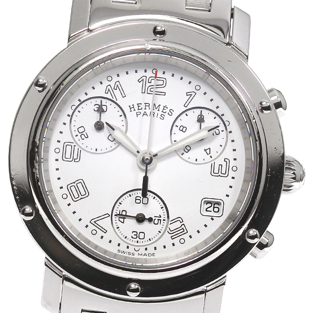 HERMES Clipper chrono CL1.310 Date white Dial Quartz Ladies Watch_797166