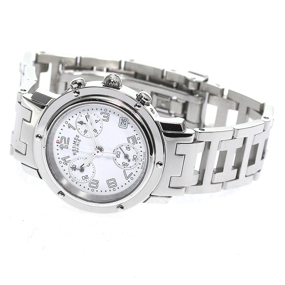 HERMES Clipper chrono CL1.310 Date white Dial Quartz Ladies Watch_797166