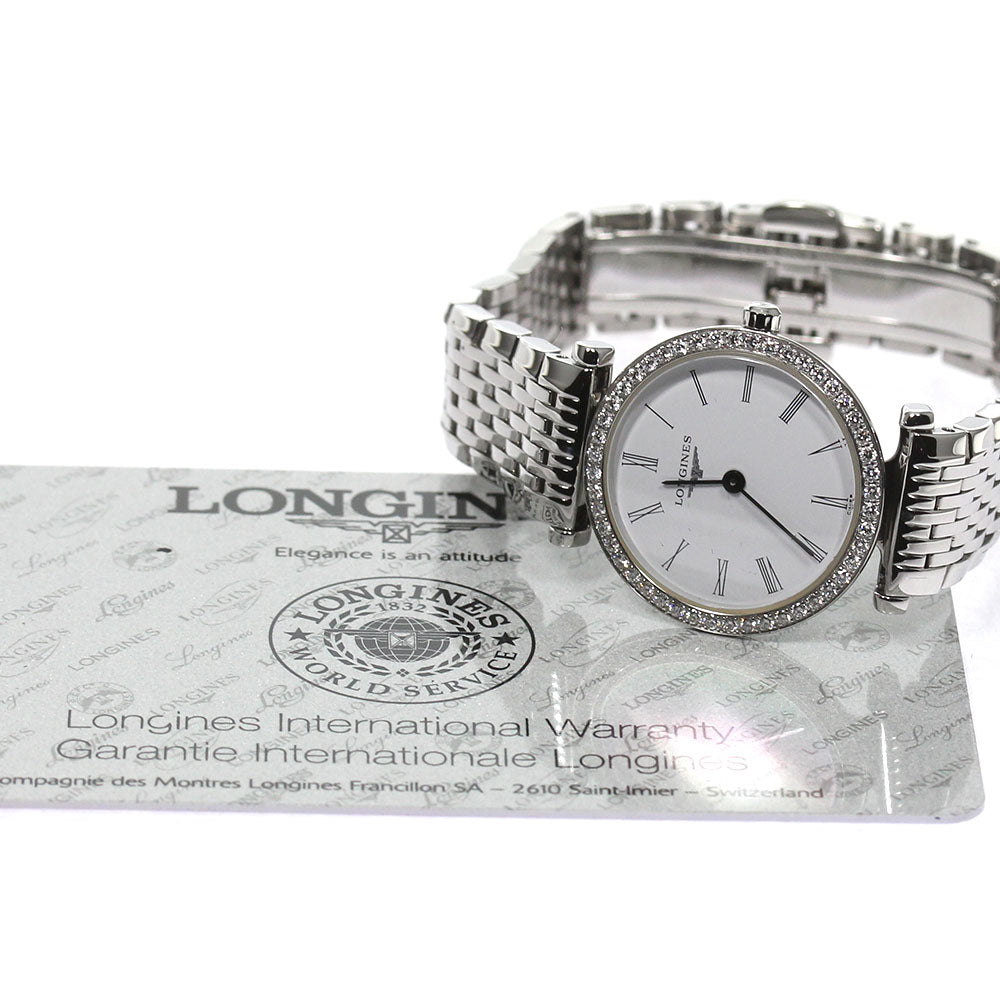 LONGINES Grand classic L4.241.0 Diamond Bezel white Dial Quartz Ladies_797526