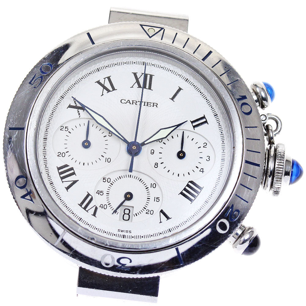 CARTIER Pasha Chrono W3101855 Silver Dial Quartz Men's Watch_797609