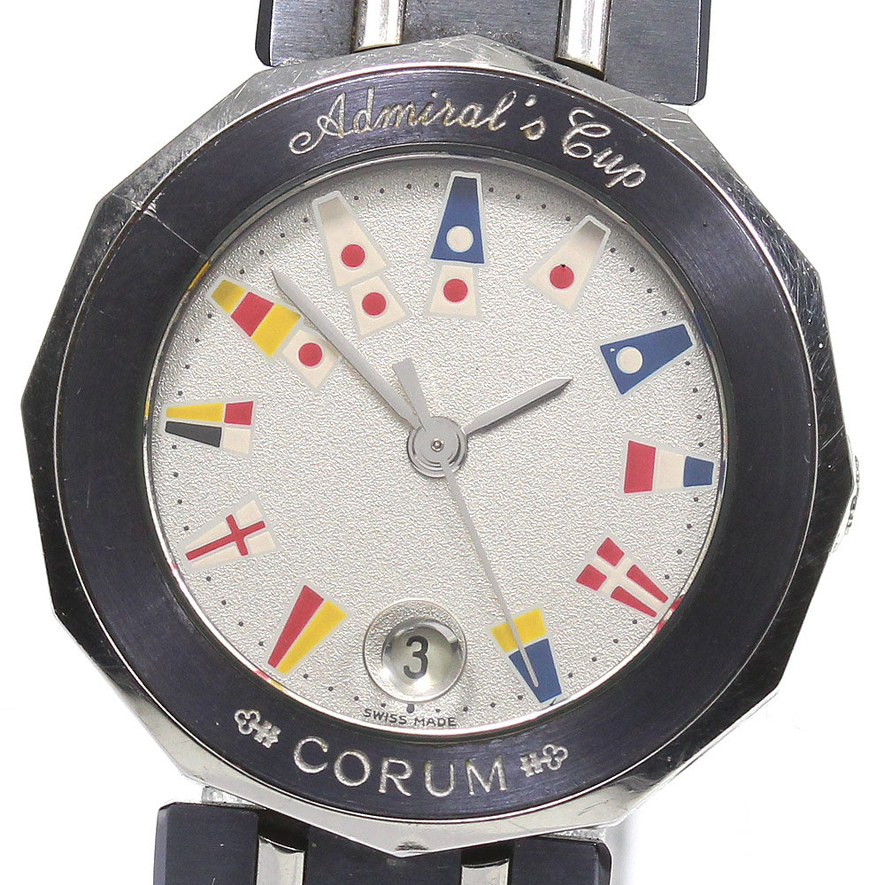 CORUM Admirals cup 39.610.30V50B Date Silver Dial Quartz Ladies Watch_797659