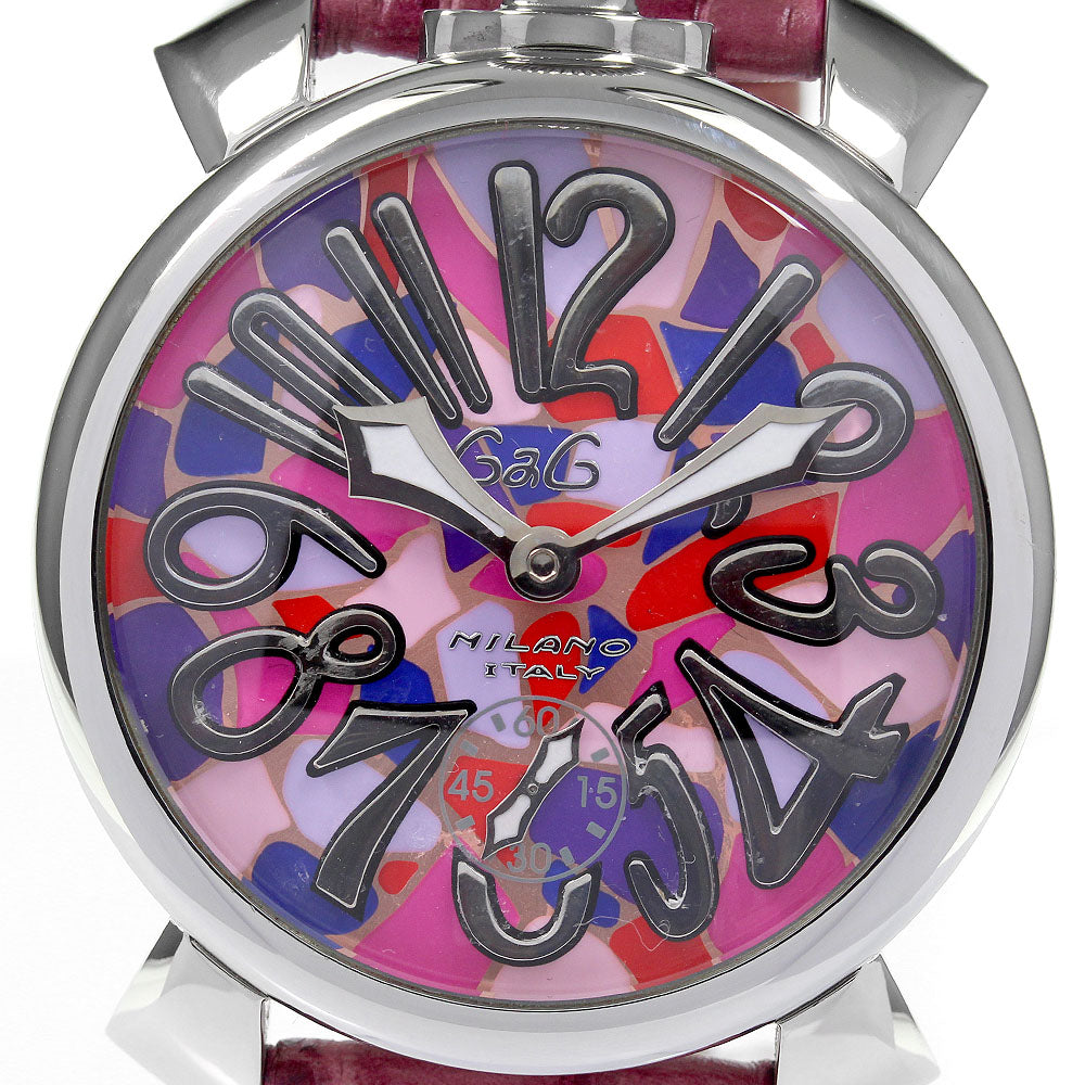 GaGa MILANO Manuale48MM Mosaic 5010.MOSAICO2 Small seconds pink Dial Hand Winding Men's Watch_797681
